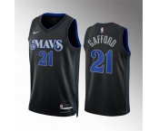 Men's Dallas Mavericks #21 Daniel Gafford Black 2023-24 City Edition Stitched Basketball Jersey