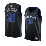 Men's Dallas Mavericks #21 Daniel Gafford Black 2024 Finals City Edition Stitched Basketball Jersey