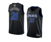 Men's Dallas Mavericks #21 Daniel Gafford Black 2024 Finals City Edition Stitched Basketball Jersey