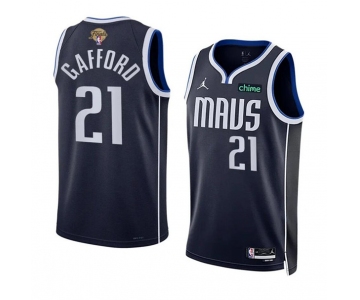 Men's Dallas Mavericks #21 Daniel Gafford Navy 2024 Finals Statement Edition Stitched Basketball Jersey