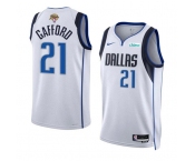 Men's Dallas Mavericks #21 Daniel Gafford White 2024 Finals Association Edition Stitched Basketball Jersey