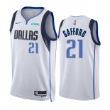 Men's Dallas Mavericks #21 Daniel Gafford White Association Edition Stitched Basketball Jersey