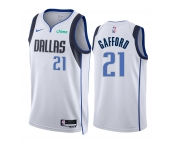 Men's Dallas Mavericks #21 Daniel Gafford White Association Edition Stitched Basketball Jersey