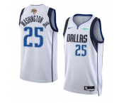 Men's Dallas Mavericks #25 P.J. Washington Jr. White 2024 Finals Association Edition Stitched Basketball Jersey