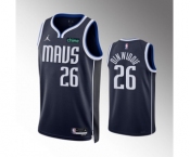 Men's Dallas Mavericks #26 Spencer Dinwiddie Navy Statement Edition Stitched Basketball Jersey