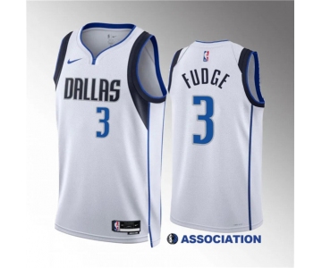 Men's Dallas Mavericks #3 Alex Fudge White Association Edition Stitched Basketball Jersey