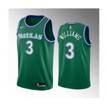 Men's Dallas Mavericks #3 Grant Williams Green Classic Edition Stitched Basketball Jersey