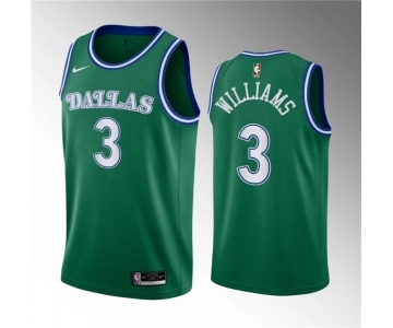 Men's Dallas Mavericks #3 Grant Williams Green Classic Edition Stitched Basketball Jersey