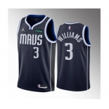 Men's Dallas Mavericks #3 Grant Williams Navy Statement Edition Stitched Basketball Jersey