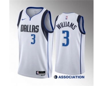 Men's Dallas Mavericks #3 Grant Williams White Association Edition Stitched Basketball Jersey