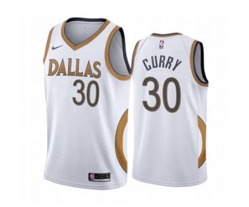 Men's Dallas Mavericks #30 Seth Curry White City Edition New Uniform 2020-21 Stitched Basketball Jersey