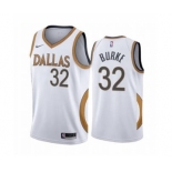 Men's Dallas Mavericks #32 Trey Burke White City Edition New Uniform 2020-21 Stitched Basketball Jersey