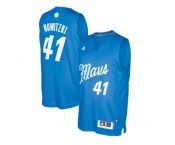 Men's Dallas Mavericks #41 Dirk Nowitzki Blue 2016 Christmas Day NBA Swingman Jersey