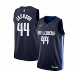 Men's Dallas Mavericks #44 Justin Jackson Authentic Navy Finished Basketball Jersey - Statement Edition