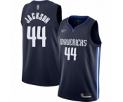 Men's Dallas Mavericks #44 Justin Jackson Authentic Navy Finished Basketball Jersey - Statement Edition