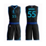 Men's Dallas Mavericks #55 Delon Wright Authentic Black Basketball Suit Jersey - City Edition