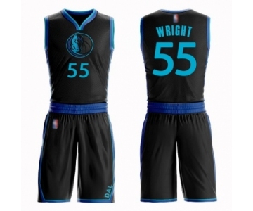 Men's Dallas Mavericks #55 Delon Wright Authentic Black Basketball Suit Jersey - City Edition