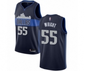 Men's Dallas Mavericks #55 Delon Wright Authentic Navy Blue Basketball Jersey Statement Edition