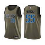 Men's Dallas Mavericks #55 Delon Wright Swingman Green Salute to Service Basketball Jersey