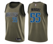 Men's Dallas Mavericks #55 Delon Wright Swingman Green Salute to Service Basketball Jersey