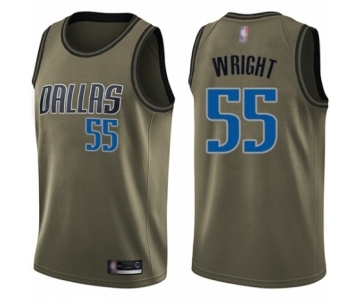 Men's Dallas Mavericks #55 Delon Wright Swingman Green Salute to Service Basketball Jersey