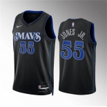 Men's Dallas Mavericks #55 Derrick Jones Jr Black 2023-24 City Edition Stitched Basketball Jersey