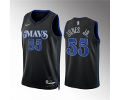 Men's Dallas Mavericks #55 Derrick Jones Jr Black 2023-24 City Edition Stitched Basketball Jersey