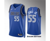 Men's Dallas Mavericks #55 Derrick Jones Jr Blue Icon Edition Stitched Basketball Jersey