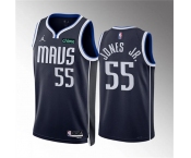 Men's Dallas Mavericks #55 Derrick Jones Jr Navy Statement Edition Stitched Basketball Jersey