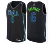 Men's Dallas Mavericks #6 Kristaps Porzingis Authentic Black Basketball Jersey - City Edition