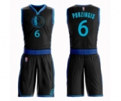 Men's Dallas Mavericks #6 Kristaps Porzingis Authentic Black Basketball Suit Jersey - City Edition