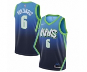 Men's Dallas Mavericks #6 Kristaps Porzingis Authentic Blue Basketball Jersey - 2019-20 City Edition