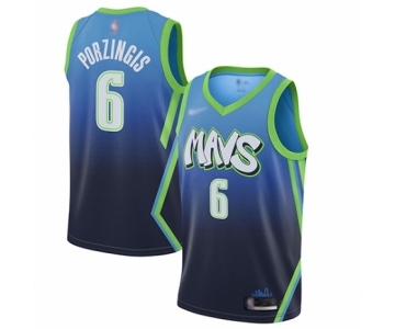 Men's Dallas Mavericks #6 Kristaps Porzingis Authentic Blue Basketball Jersey - 2019-20 City Edition