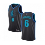 Men's Dallas Mavericks #6 Kristaps Porzingis Authentic Charcoal Basketball Jersey - City Edition