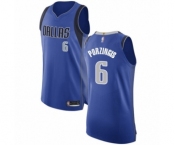 Men's Dallas Mavericks #6 Kristaps Porzingis Authentic Royal Blue Basketball Jersey - Icon Edition