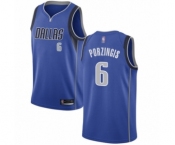 Men's Dallas Mavericks #6 Kristaps Porzingis Swingman Royal Blue Basketball Jersey - Icon Edition