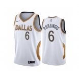 Men's Dallas Mavericks #6 Kristaps Porzingis White City Edition New Uniform 2020-21 Stitched Basketball Jersey