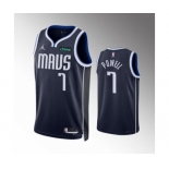 Men's Dallas Mavericks #7 Dwight Powell Navy Statement Edition Stitched Basketball Jersey