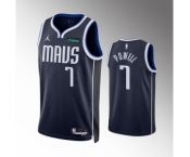 Men's Dallas Mavericks #7 Dwight Powell Navy Statement Edition Stitched Basketball Jersey