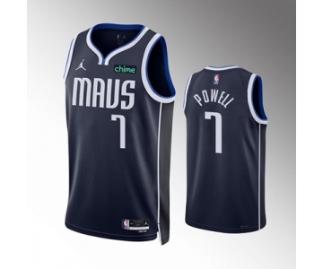 Men's Dallas Mavericks #7 Dwight Powell Navy Statement Edition Stitched Basketball Jersey