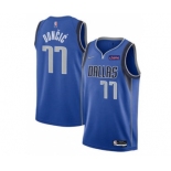 Men's Dallas Mavericks #77 Luka Doncic 75th Anniversary Blue Stitched Basketball Jersey