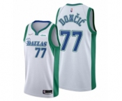 Men's Dallas Mavericks #77 Luka Doncic 75th Anniversary City Edition White Stitched Basketball Jersey