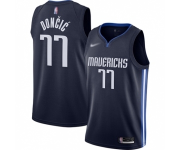 Men's Dallas Mavericks #77 Luka Doncic Authentic Navy Finished Basketball Jersey - Statement Edition