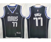 Men's Dallas Mavericks #77 Luka Doncic Black Stitched Jersey