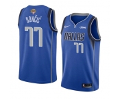 Men's Dallas Mavericks #77 Luka Doncic Blue 2024 Finals Icon Edition Stitched Basketball Jersey