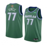 Men's Dallas Mavericks #77 Luka Doncic Green 2024 Finals Classic Edition Stitched Basketball Jersey