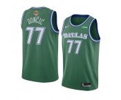 Men's Dallas Mavericks #77 Luka Doncic Green 2024 Finals Classic Edition Stitched Basketball Jersey