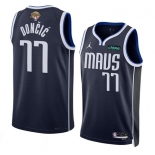 Men's Dallas Mavericks #77 Luka Doncic Navy 2024 Finals Statement Edition Stitched Basketball Jersey