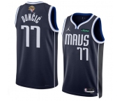 Men's Dallas Mavericks #77 Luka Doncic Navy 2024 Finals Statement Edition Stitched Basketball Jersey