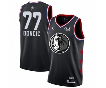 Men's Dallas Mavericks #77 Luka Doncic Swingman Black 2019 All-Star Game Basketball Jersey